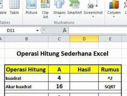 Membuat Kuadrat Di Excel